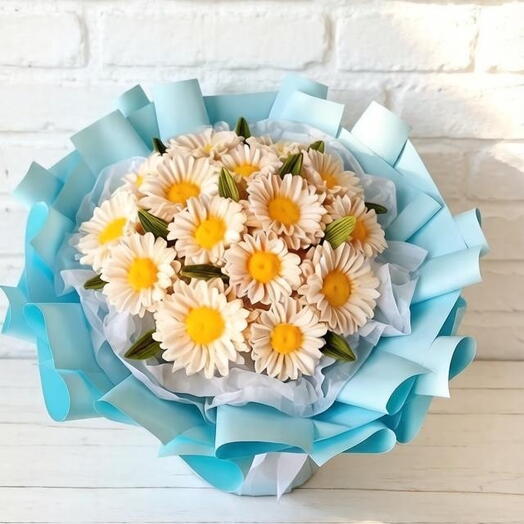 Букет из зефирных ромашек