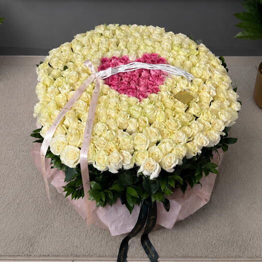 Blush Heart Rose Basket