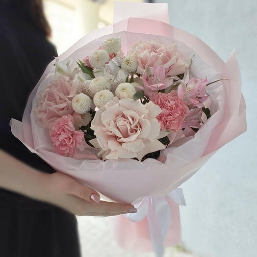 Мои мысли о тебе 💖 | Французские розы, альстромерия и диантусы