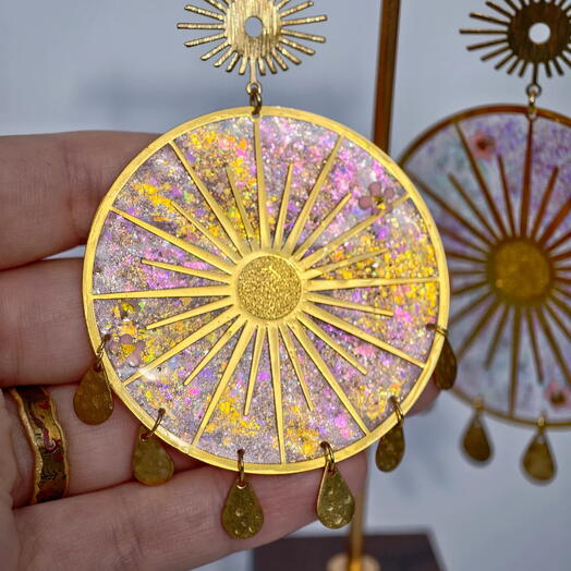 Серьги Магнетик короткие золотистые