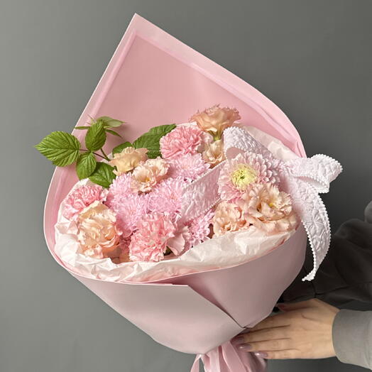 Букет - рожок 🍦 розовый