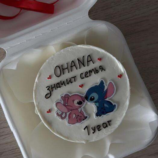 Бенто - торт со Стичем «OHANA в подарок любимой, любимому, девушке, парню, жене, мужу