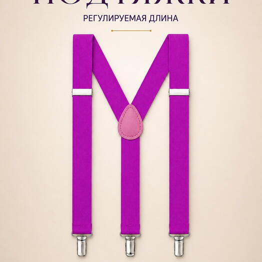 Подтяжки мужские цвета фуксии для брюк и костюма, аксессуар для повседневного образа