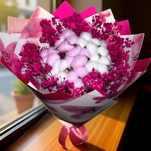 Букет из сухоцветов из хлопка💐 "Внимание" Хит🔥