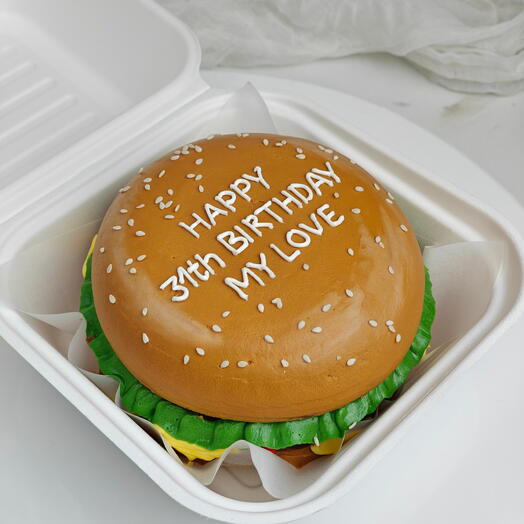 Бенто торт "Бургер" С днем рождения, Happy birthday