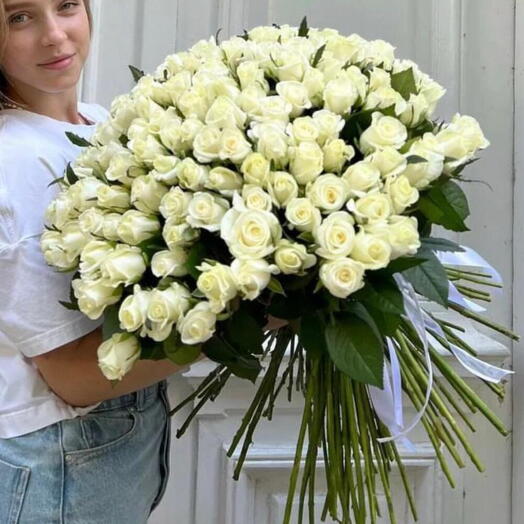 101 белая роза