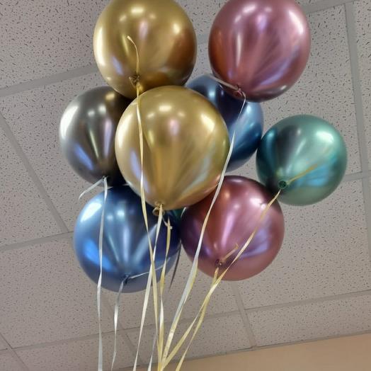 10 mirrored helium balloons