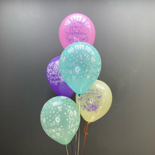 5 globos de helio