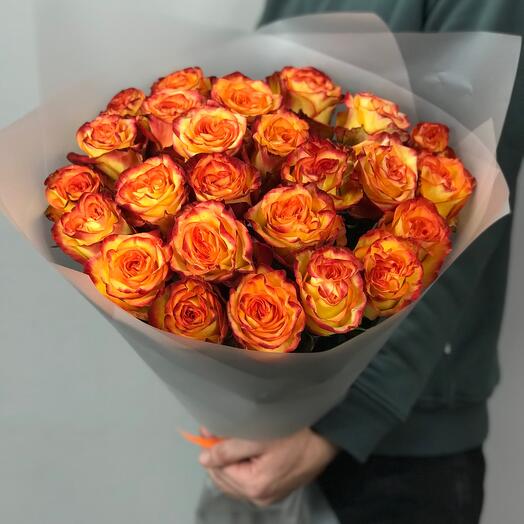 Bouquet of fiery roses