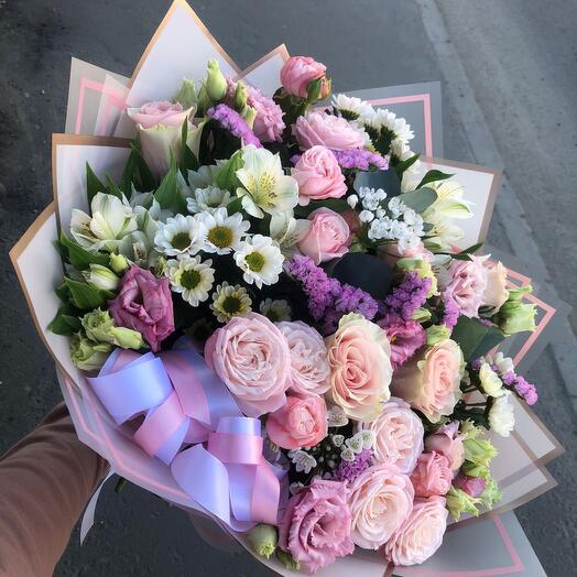 Букет розовый микс