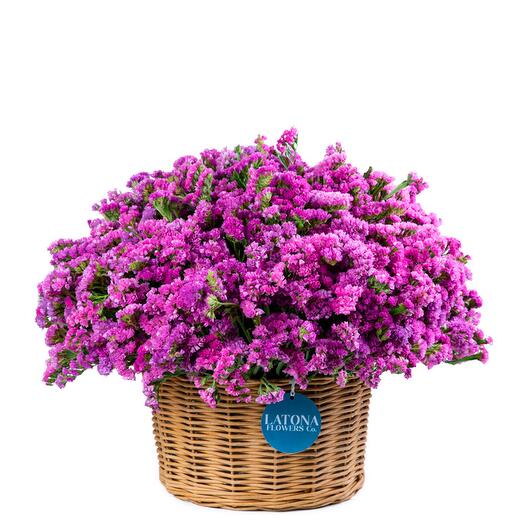 Кошик з рожевими лімоніум (сухоцвітами) Latona Flowers