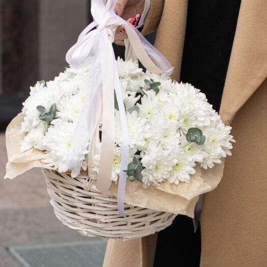 Корзина любимых маминых хризантем 🌸