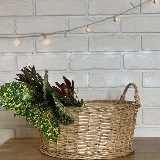 Плетеная корзина с ручками 35*20 см