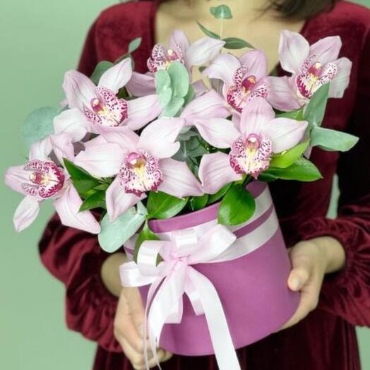 Flowers in a box "Give Orchids"