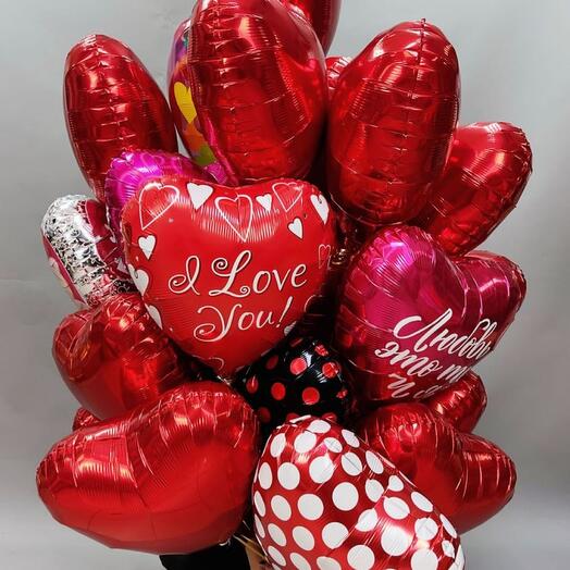 15 красных сердец