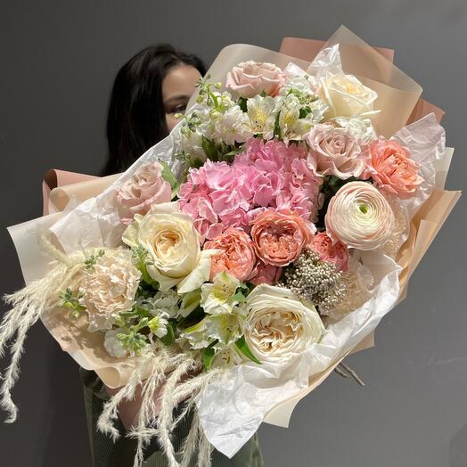 Невероятно нежный букет с пампасной травой 🌸