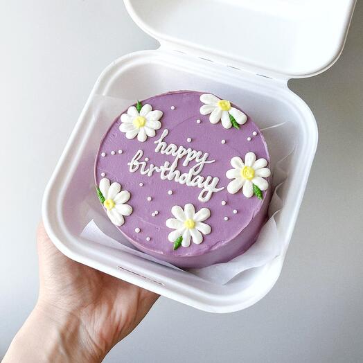 Pastel de cumpleaños Bento con flores
