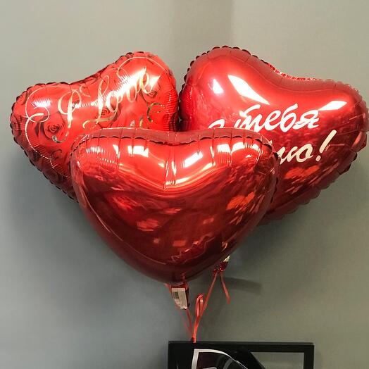 Conjunto de corazones rojos