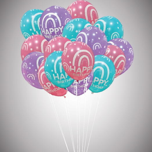 15 mixed colour Birthday Ballon set