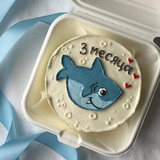 Детский бенто торт с акулой