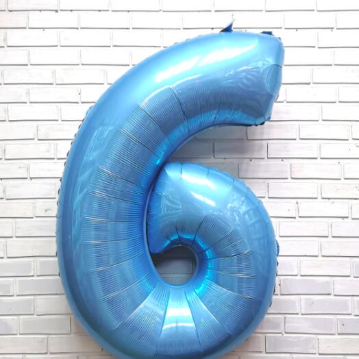 Шар цифра фольгированная 6, 102 см