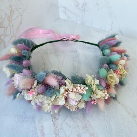 Венок на голову из сухоцветов