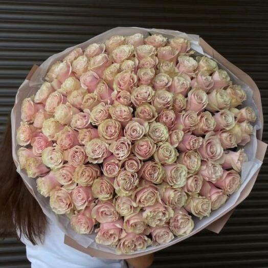 101 премиум Роза «Пинк Мондиаль»