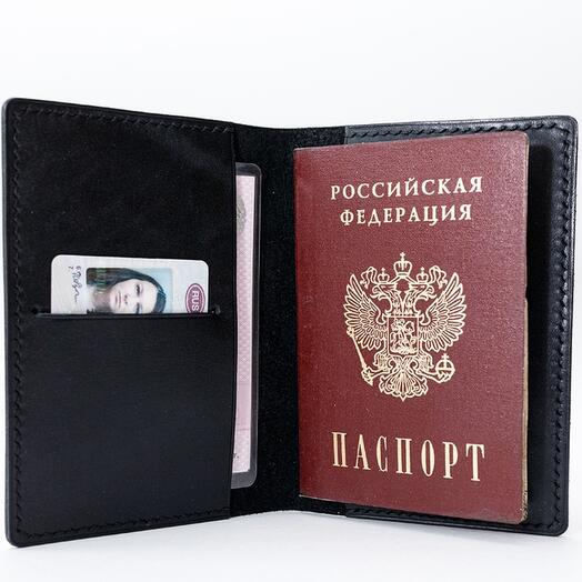 Обложка на паспорт ручной работы из натуральной кожи
