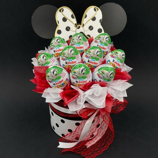 Букет из киндеров киндер сюрпризов букет из конфет сладкий подарок девушке девочке дочке на день рождения годовщину