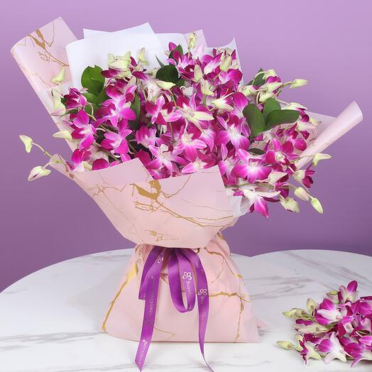 15 Purple Orchid Love Bouquet