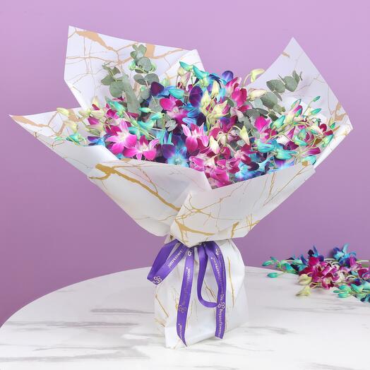 21 Purple and Blue Flower Bouquet