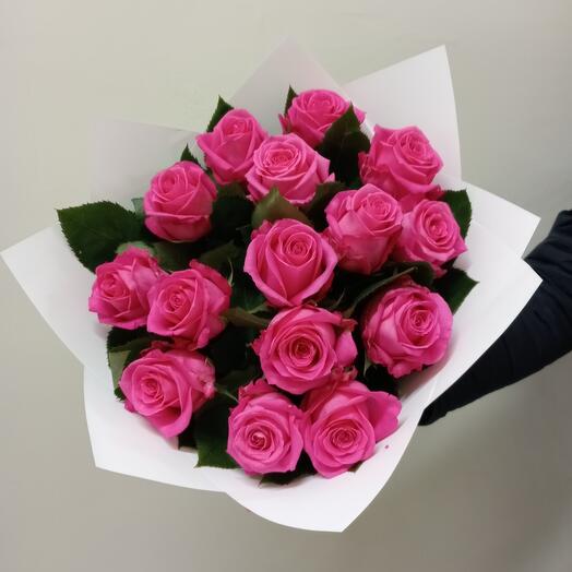 Bouquet of 15 pink roses