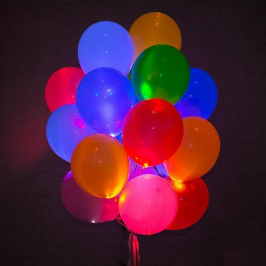 A cloud of glowing balls (15 balls)