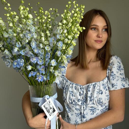Delphinium in a vase