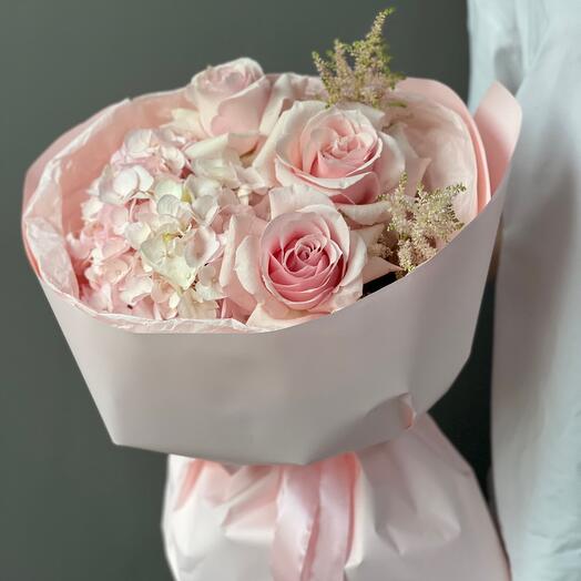 Для Любимой 🌸 розы и гортензии