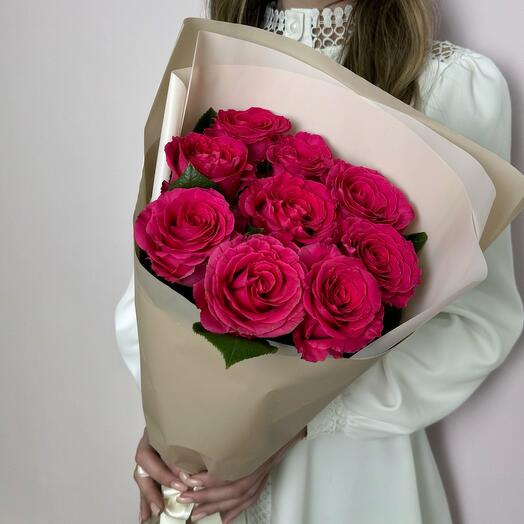 Букет Розовых Роз 9 шт