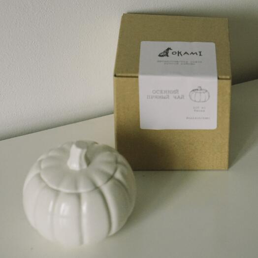 Ароматическая свеча- тыква, Okami, белая