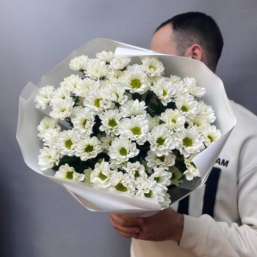Букет с белоснежными сантини 11 штук