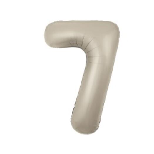 Фольгированный воздушный гелиевый шар цифра 7 крем 102 см (40 дюймов) для украшения праздника и дня рождения