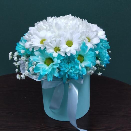 A delicate composition of chrysanthemums