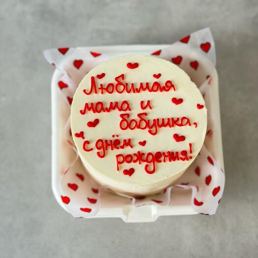 Бенто торт маме, бабушке с сердечками