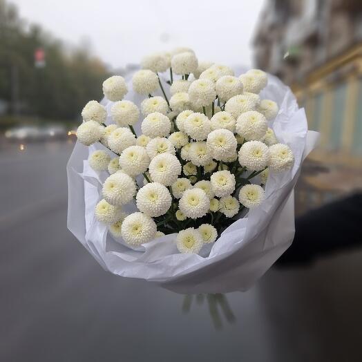Букет из хризантем " Вайт бабос"