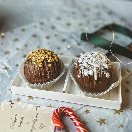 Шоколадные какао бомбочки на Новый Год, Рождество 🎄