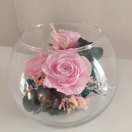 Розы в стекле, 10×10см