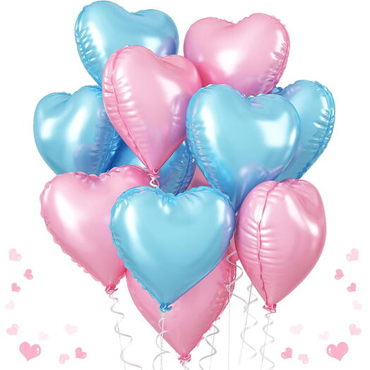 11 Multicolored Heart Shaped Foil Balloons 5 - 5751