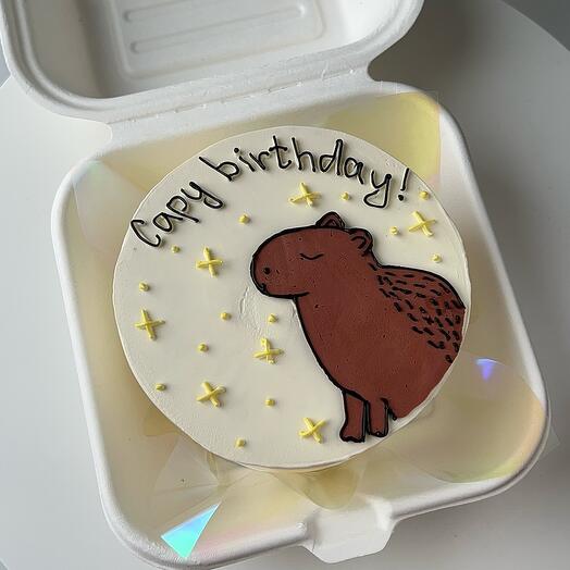 Бенто-торт с капибарой "Capy birthday"
