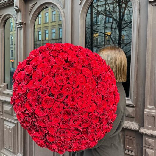 151 Красная Ароматная Роза 60см под ленту