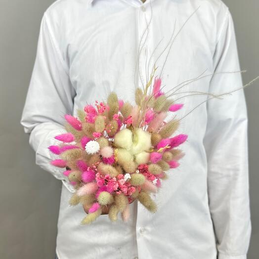 Композиция с хлопком и ковылем