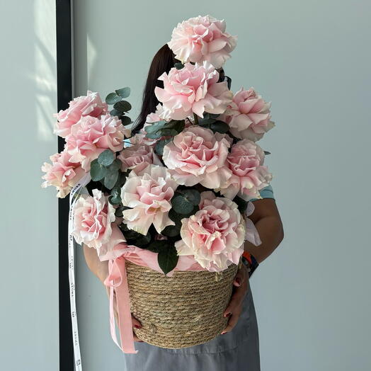 Pink Mondial in a Basket