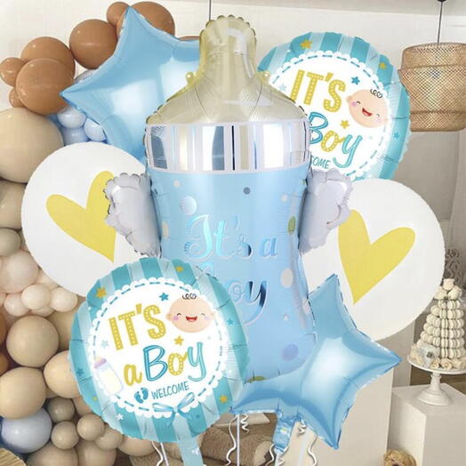 7 pcs. It s a boy helium baloons set